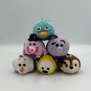 Disney Exclusive Tsum Tsum Plush Toy Lot- Olaf Pluto Chip Bing Bong Fear Perry